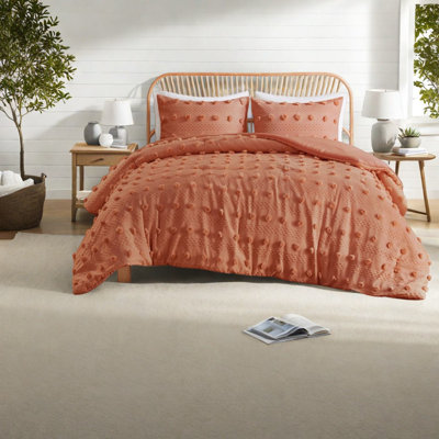 Rust Twin/twin Xl Bedding Sets, Clip Jacquard Polyester Comforter With Hypoallergenic Filling For Modern Bedrooms