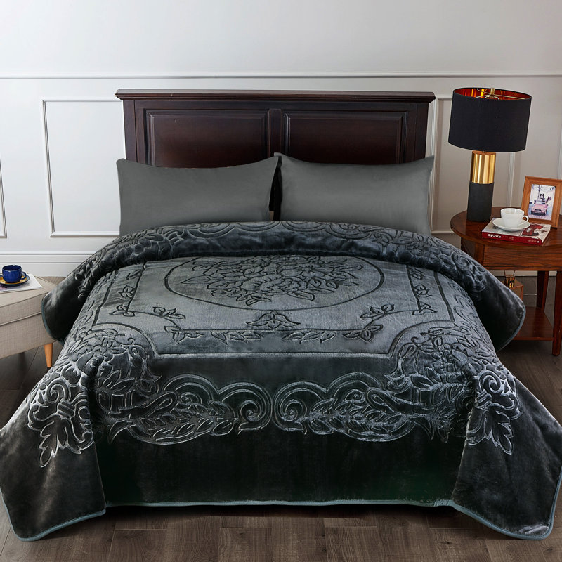 Couverture JasmineBlanket JML Luxury , Gris foncé
