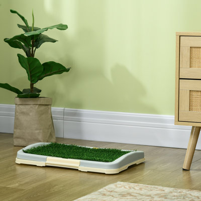 Dog Toilet Indoor with Artificial Grass Grid Panel Tray