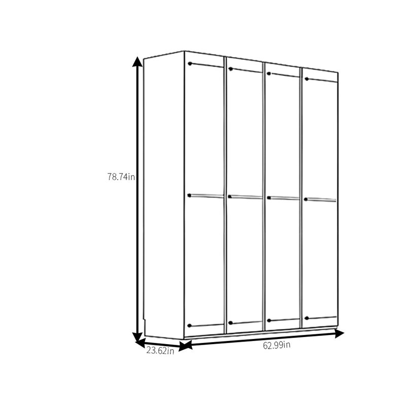 Garde-robe minimaliste classique rétro, H 78,74 po x l 62,99 po x P 23,62 po