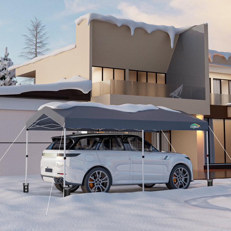 COBIZI 10x20 Pop up Canopy with 1-Button Push Centre Lock, Portable Garage with 2 Sidewalls Carport Canopy Waterproof & UPF 50+,Canopy Tent 10 x 20 for Parties,Commercial,3 Adjustable Height