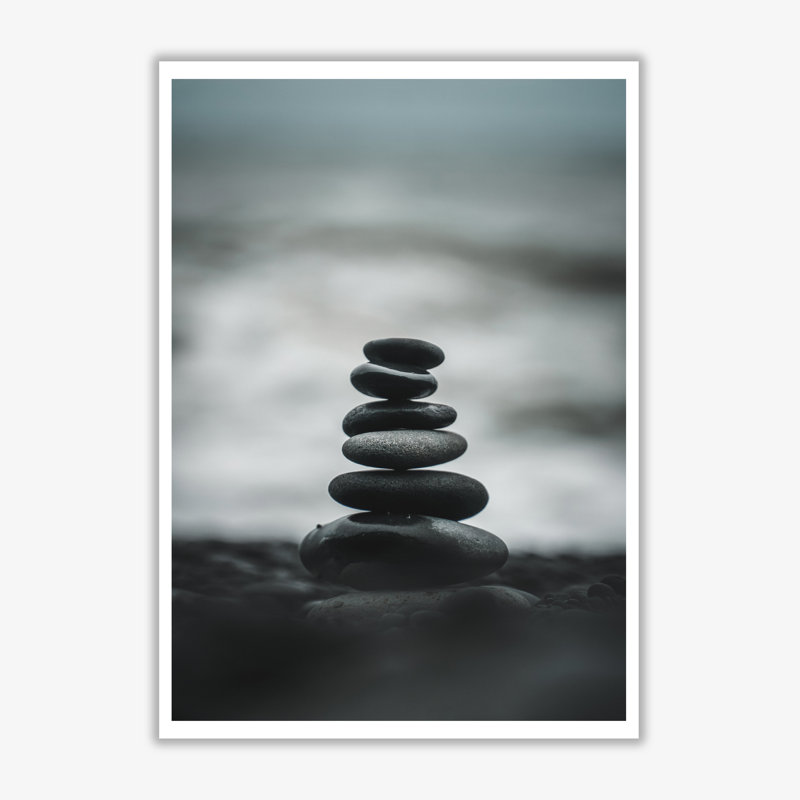 Pebble Stack - Print, No Frame, 85 cm H x 60 cm W x 1 cm D