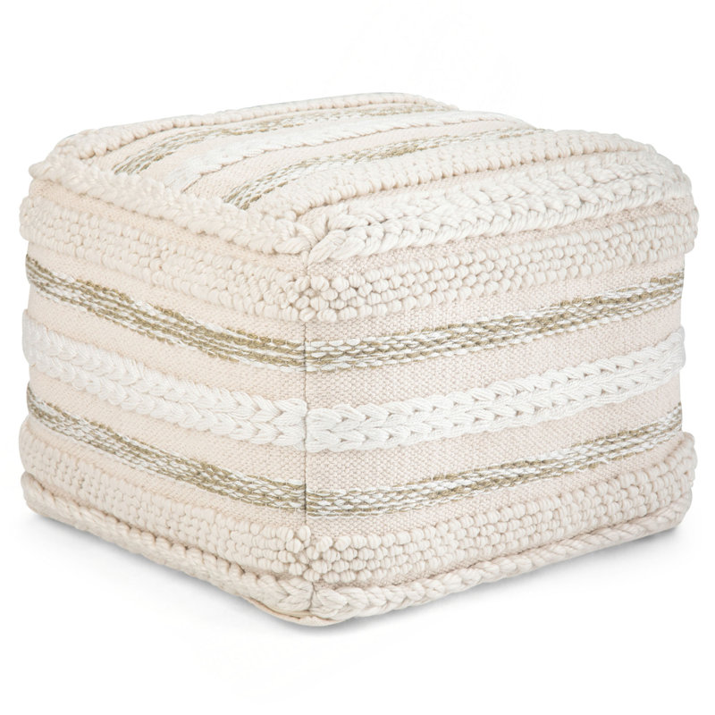 Pouf carré en coton tissé à la main Sommer de 18 po de largeur Sommer