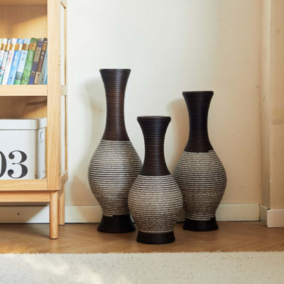 Ensemble de 3 vases de bureau classiques et soignés, jardinière artificielle haute indépendante