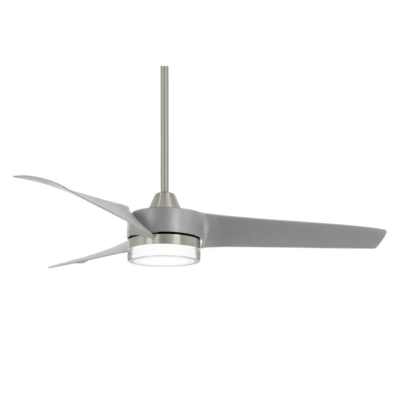 Veer 56'' Ceiling Fan with LED Lights, Brushed Nickel/Silver