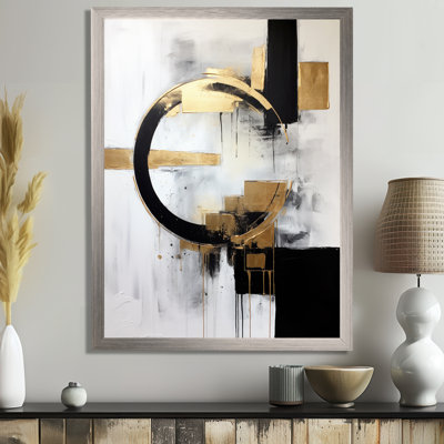 New Balance Dreams Abstract Gold And Black - Abstract Painting Wall Art Living Room