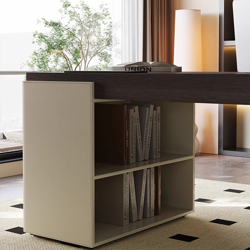 Bureau de qualité supérieure en placage de bois fumé, H 29,53 po x l 94,49 po x P 27,56 po