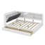 Lit plateforme en bois avec 2 tiroirs et tablettes et tête de lit avec rangement Hesson-116761309