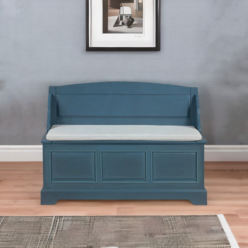 Retro Shoe Storage Bench, Navy