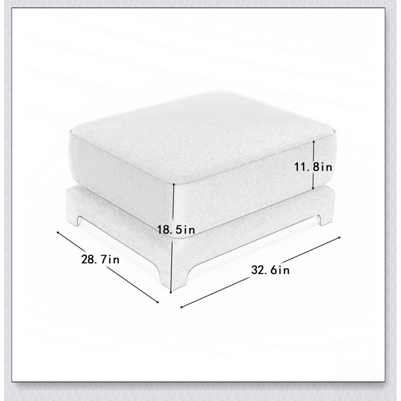 Canapé 30 pouces Ottman avec capitonnage sur mesure et silhouette moderne, parfait pour les espaces de vie contemporains.