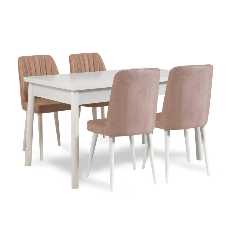 Ensemble repas pour 4 personnes Cleary, Blanc, Brun, Blanc