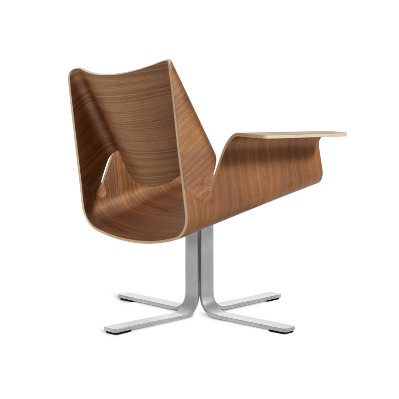 Buttercup Swivel Task Chair, Walnut/Stainless Steel
