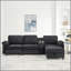 Canapé modulaire moderne en L avec rangement tout-en-un, poches d'accoudoirs de rangement latérales, console centrale avec porte-gobelet, repose-pieds avec rangement relevable, siège confortable à plusieurs places - noir-1659380295