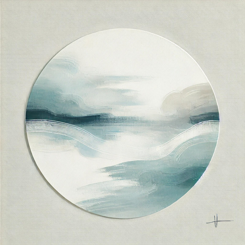«Circular Horizon», art mural sur toile abstraite minimaliste, H 12 po x l 12 po x P 1 po