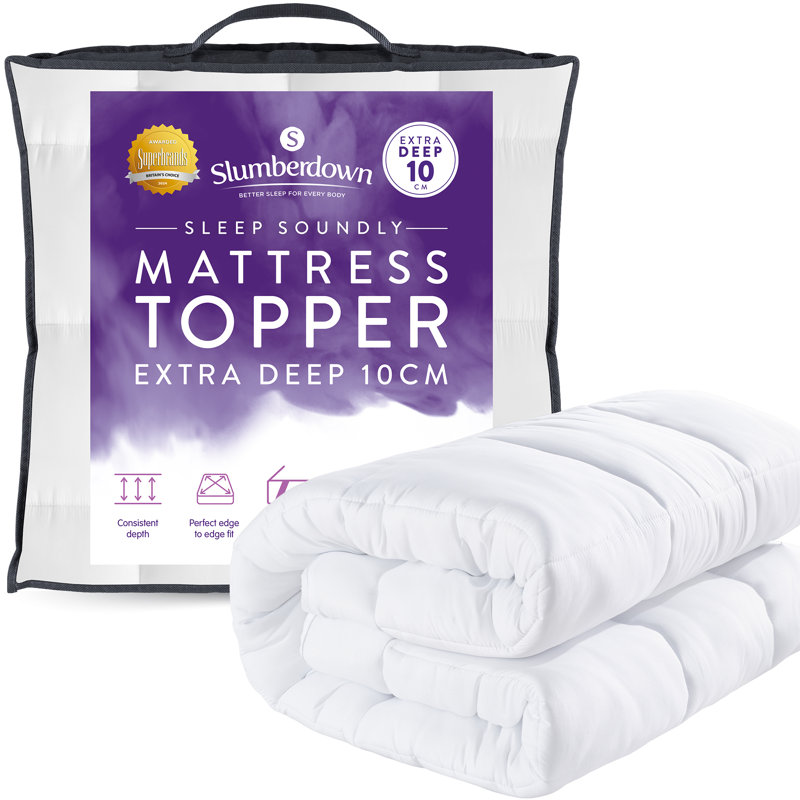 Sleep Soundly Extra Deep 10cm Mattress Topper – Ultra Plush Comfort, Breathable & Supportive Sleep Enhancer, Single (3')