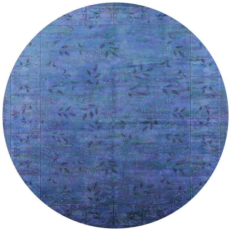 Tapis oriental bleu, Rond 3 pi