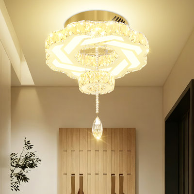 Petit lustre moderne encastré en cristal D15