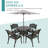 World Menagerie 5-Piece Outdoor Furniture Dining Set, All Weather Cast Aluminum Conversation Set With 4 Chairs And 35.4" Round Table, 2" Umbrella Hole For Patio Garden Deck, Lattice Weave Design-1696866055