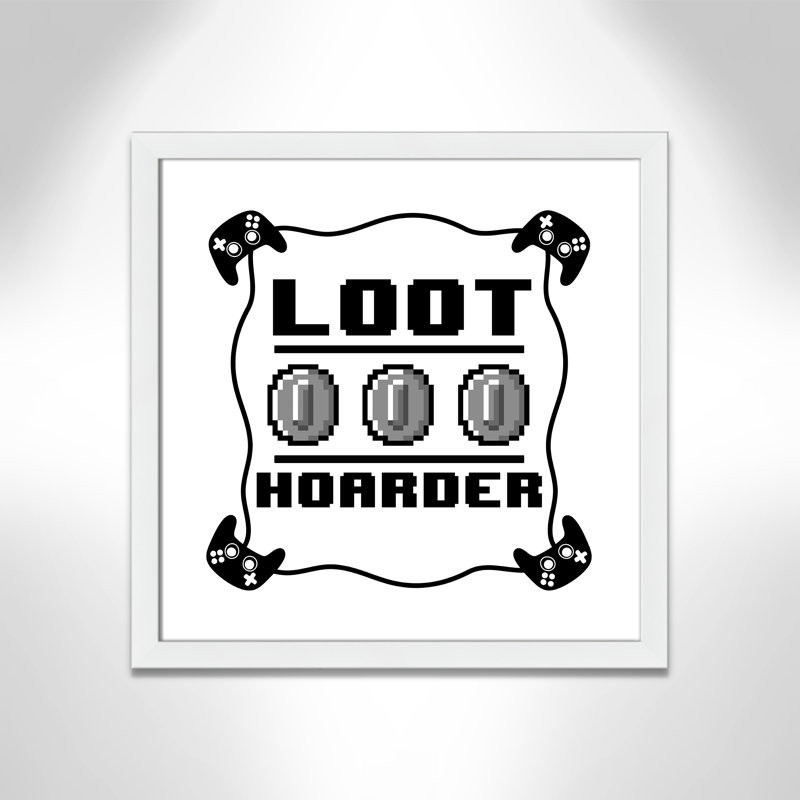 Impression sur papier Loot Hoarder Kids, H 22,5 po x l 22,5 po x P 0,63 po, Cadre blanc