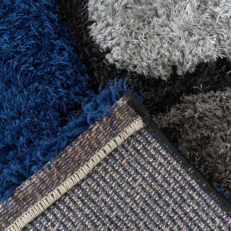Hosford Geometric Hand Woven Shag Area Rug, Rectangle 60 x 110cm