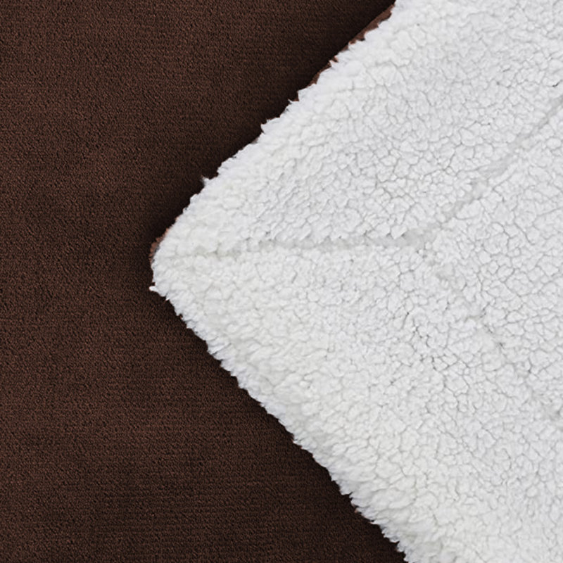 Couverture épaisse réversible en molleton Sherpa, Simple (60 po x 80 po), Café