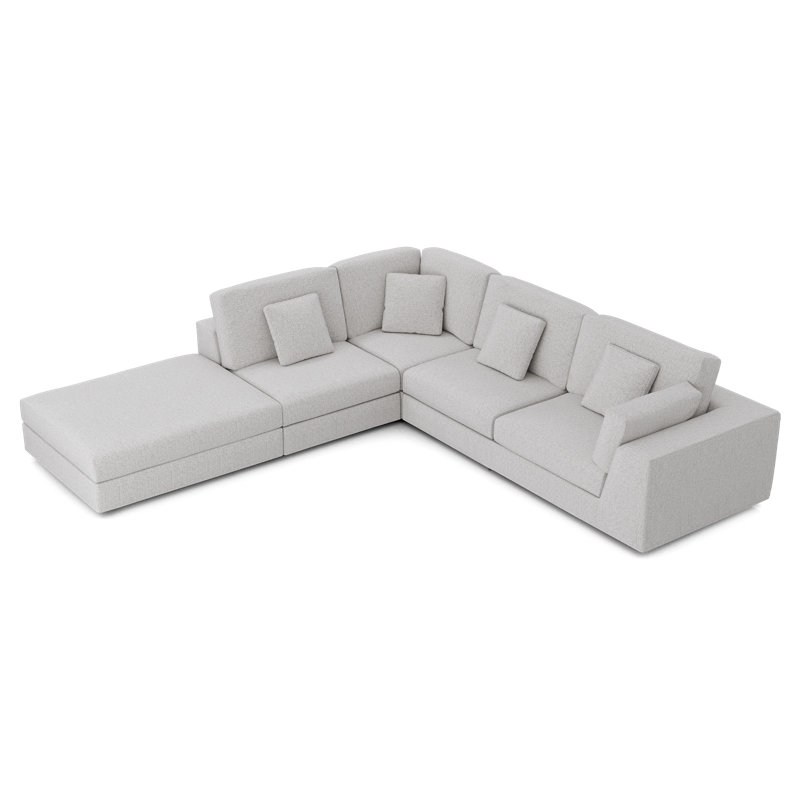 Perry Modular Sofa Set 02, Gris Fabric, Left Hand Facing