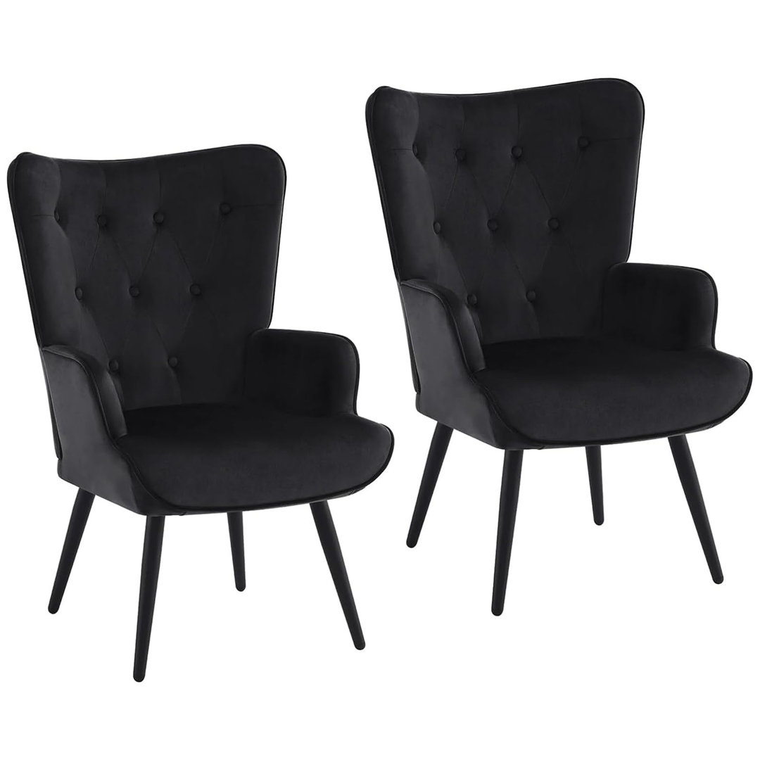 Upholstered Wingback Armchair (Set of 2) George Oliver 