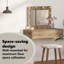 Glass Medium Mirror Vanity Table-1651553469