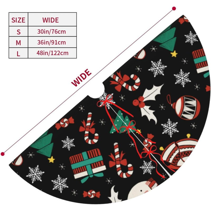 Abstract Polyester Blend Tree Skirt