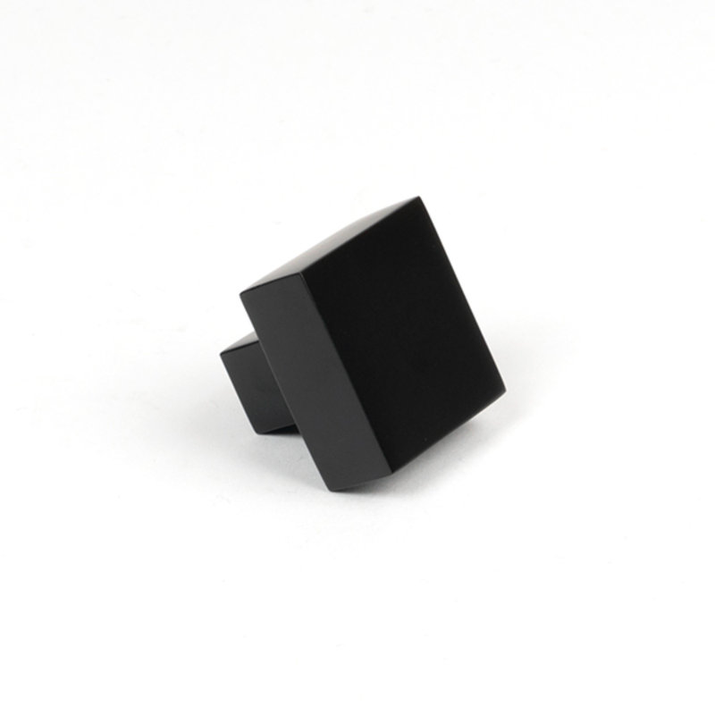 Square Knob, 3 cm, Matt Black