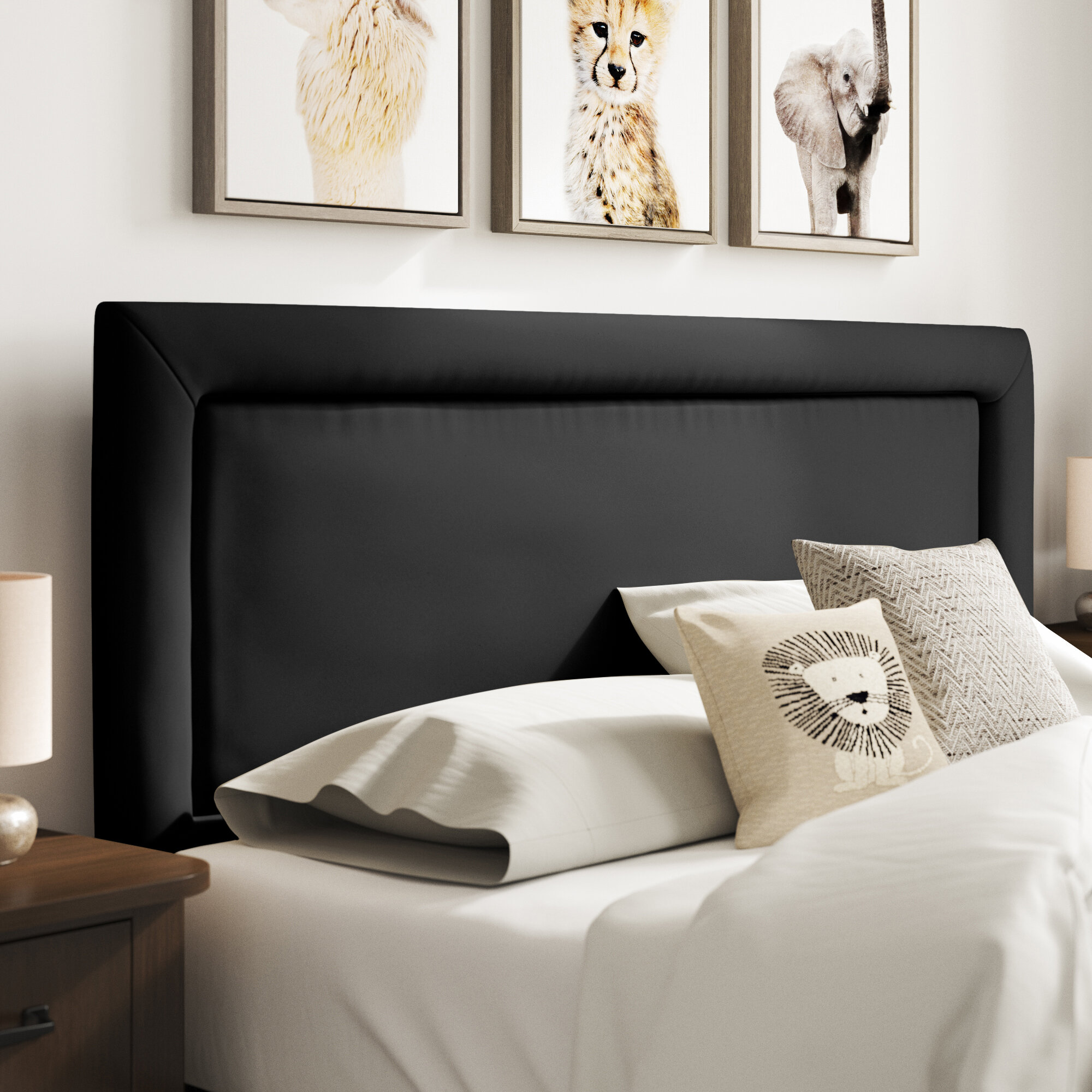 Corneau upholstered panel deals headboard