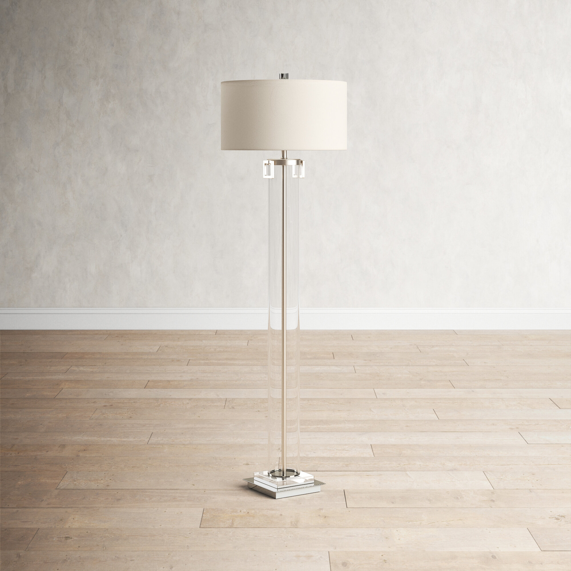 Birch Lane™ Mardella 67'' Clear/Bronzed Traditional Floor Lamp