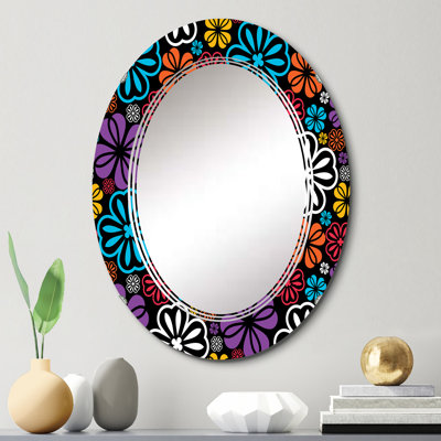 Multicolor Floral - Floral Wall Mirror