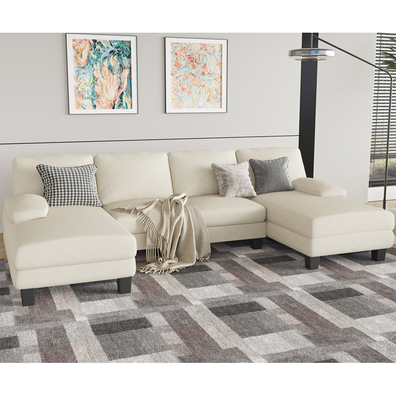 Struckle 2 - Piece Upholstered Sectional, Beige