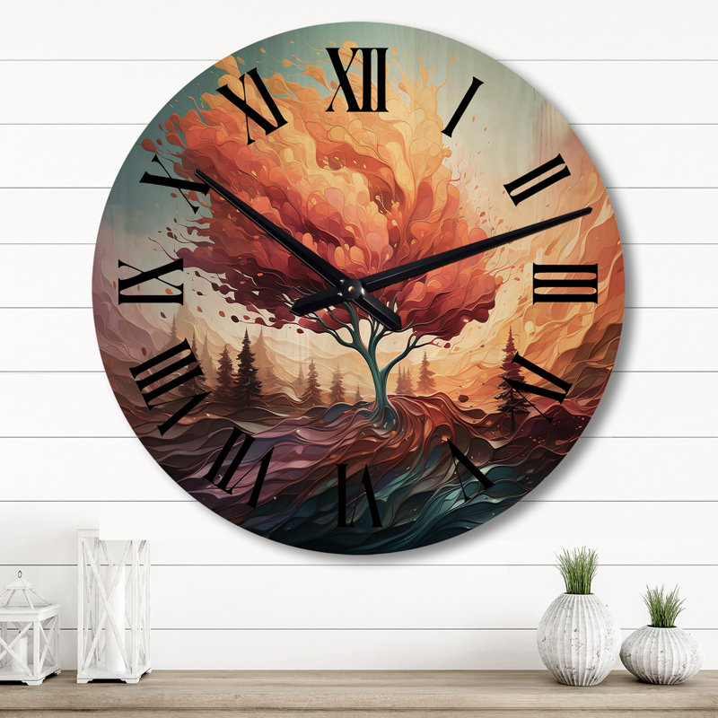 Horloge murale en bois massif Okken, Grand