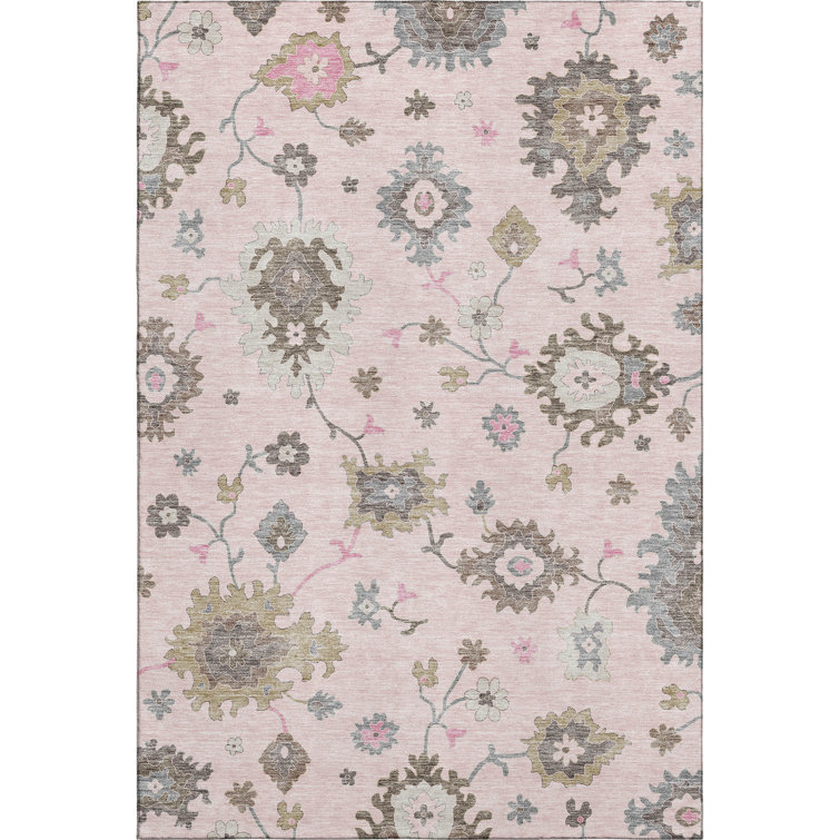Premium Machine Washable Prisco Pink Rug