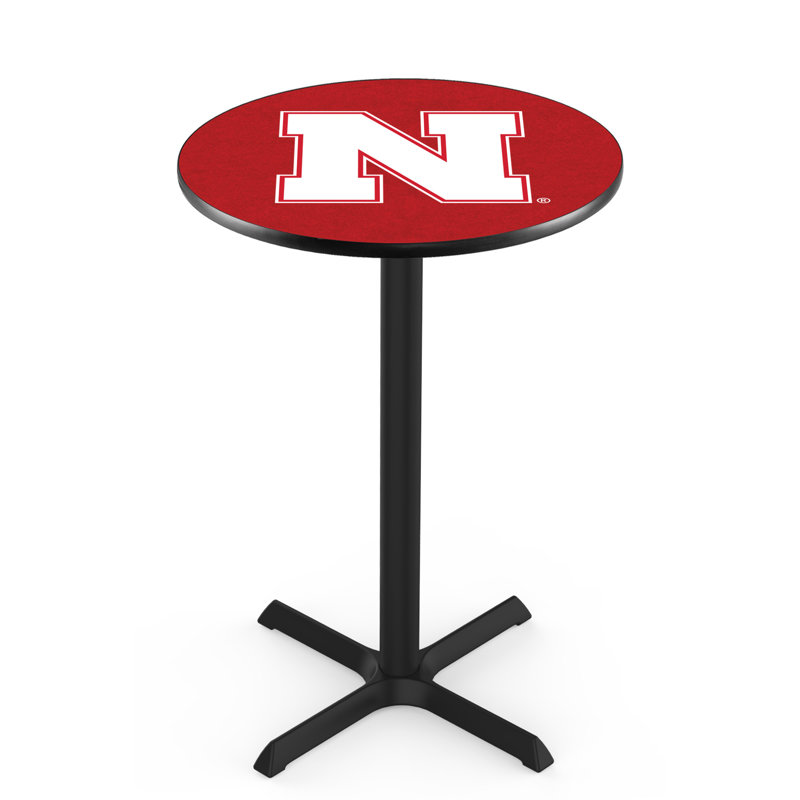 Round Metal Base Dining Table, University of Nebraska