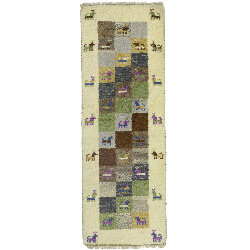 Tapis multicolore tribal 1 x 4 Indo Gabbeh