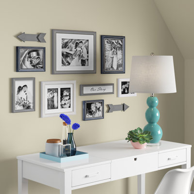 Hertz Solid Wood Picture Frame - Set of 8 with Mat