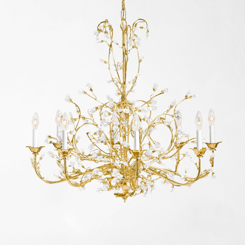 CALENDRA Chandelier, 33.5" H x 33.5" W x 33.5" D, Antique Gold Leaf