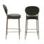Ensemble de 2 tabourets de bar rembourrés à hauteur de siège de 29 po avec 2 chaises de cuisine rondes modernes