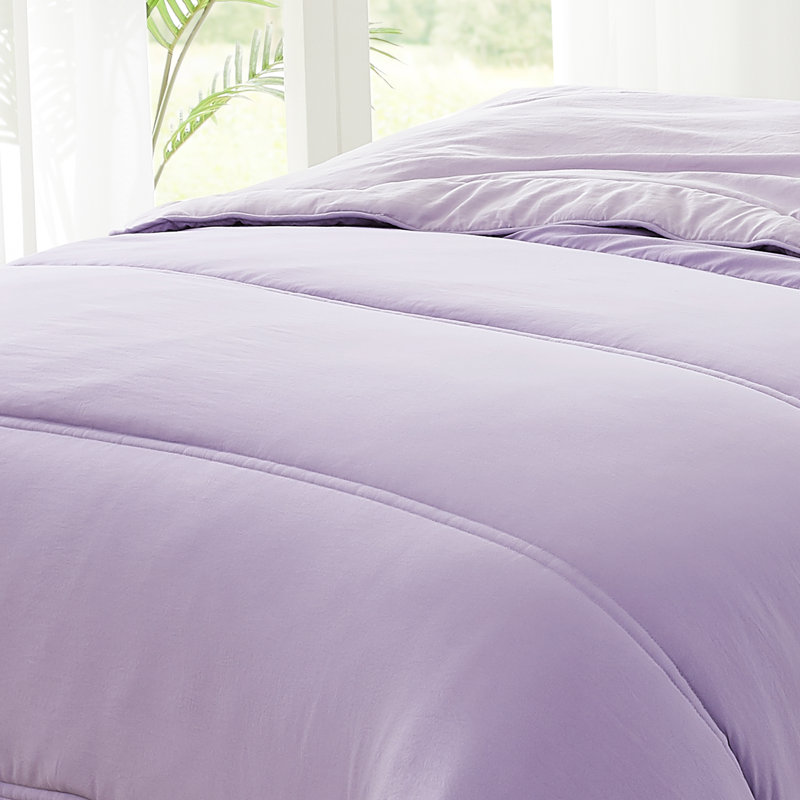 Oslo Soft Reversible Quilted Comforter Set, Queen Comforter + 2 Standard Shams, Purple