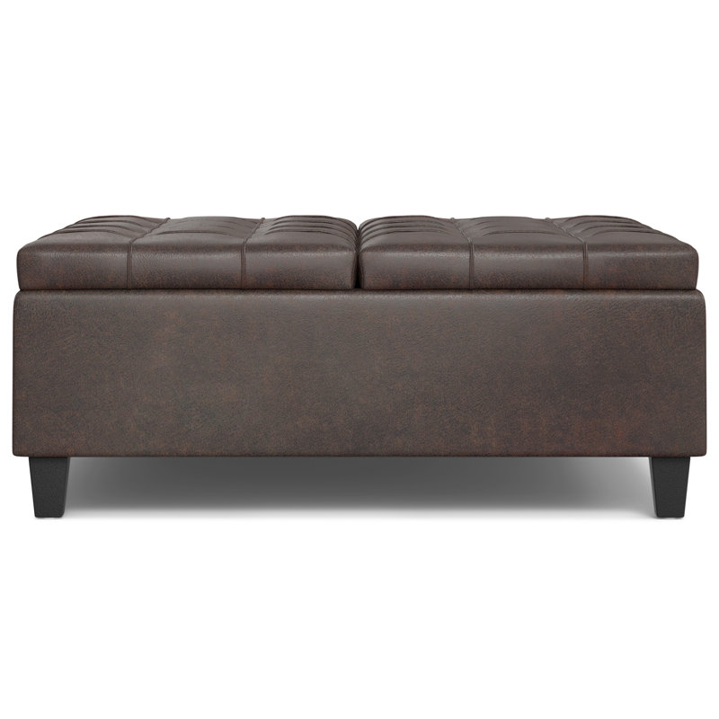 Table basse avec repose-pieds Harrison, Brun délavé, H 16,5 po x L 40 po x l 40 po