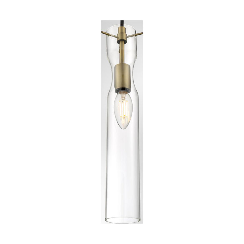 Luminaire suspendu à 1 lumière Cueto, Laiton rétro