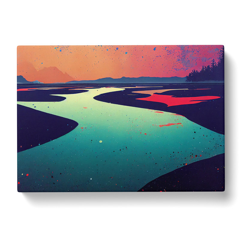 River - Wrapped Canvas Painting, 35cm H x 50cm W x 3cm D