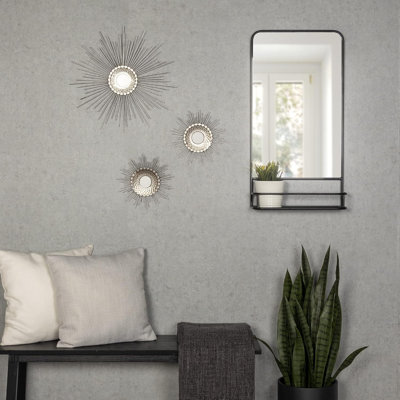 Modern Set of 3 Silver Starburst Wall Décor