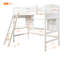 Lit mezzanine simple avec tablettes de rangement, bureau et échelle-1470757923
