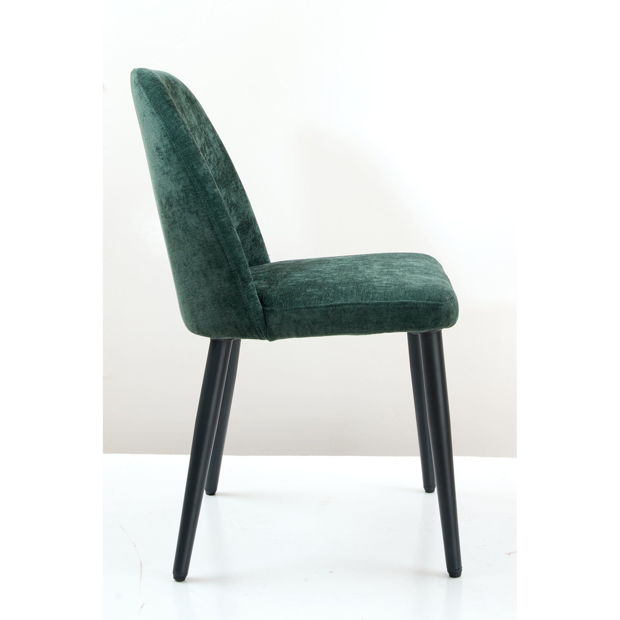 Latitude Run® Modern Dark Green Dining Chairs, Suede Upholstered Metal — free download