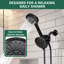 Pomme de douche à jet de pluie 2 en 1 avec jet manuel Akicon, pomme de douche double haute pression à 6 réglages pour salle de bain, débit de 2,5 gallons par minute, système de pomme de douche à angle réglable, buses anti-colmatage-126606308