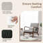 Chaise d'appoint moderne avec structure en bois d'hévéa et coussin lombaire-1296754621